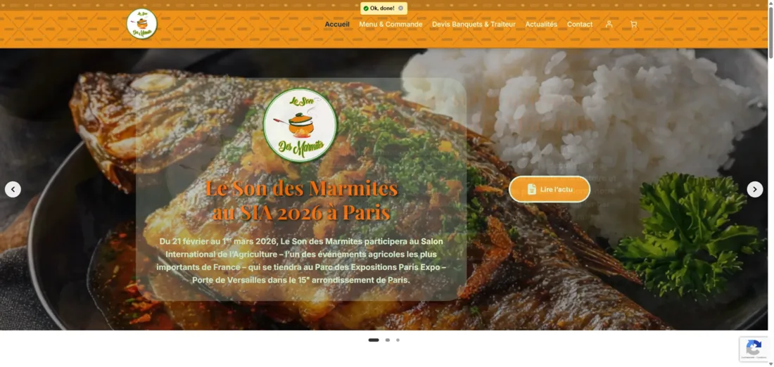 Capture du site Le Son des Marmites, issue du portfolio Orizon Studio