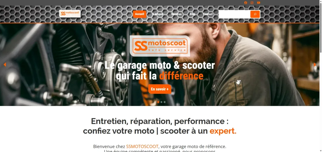 Capture du site SS Motoscoot, issue du portfolio Orizon Studio